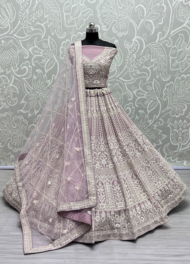 Five Meter Flaired Cotton Thread and sequins Embroidered Designer Lehengacholi 