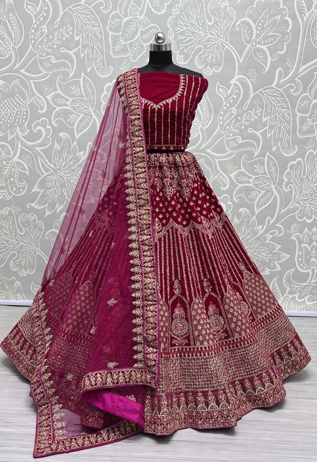 Heavy work Embroidered Velvet Lehenga choli 