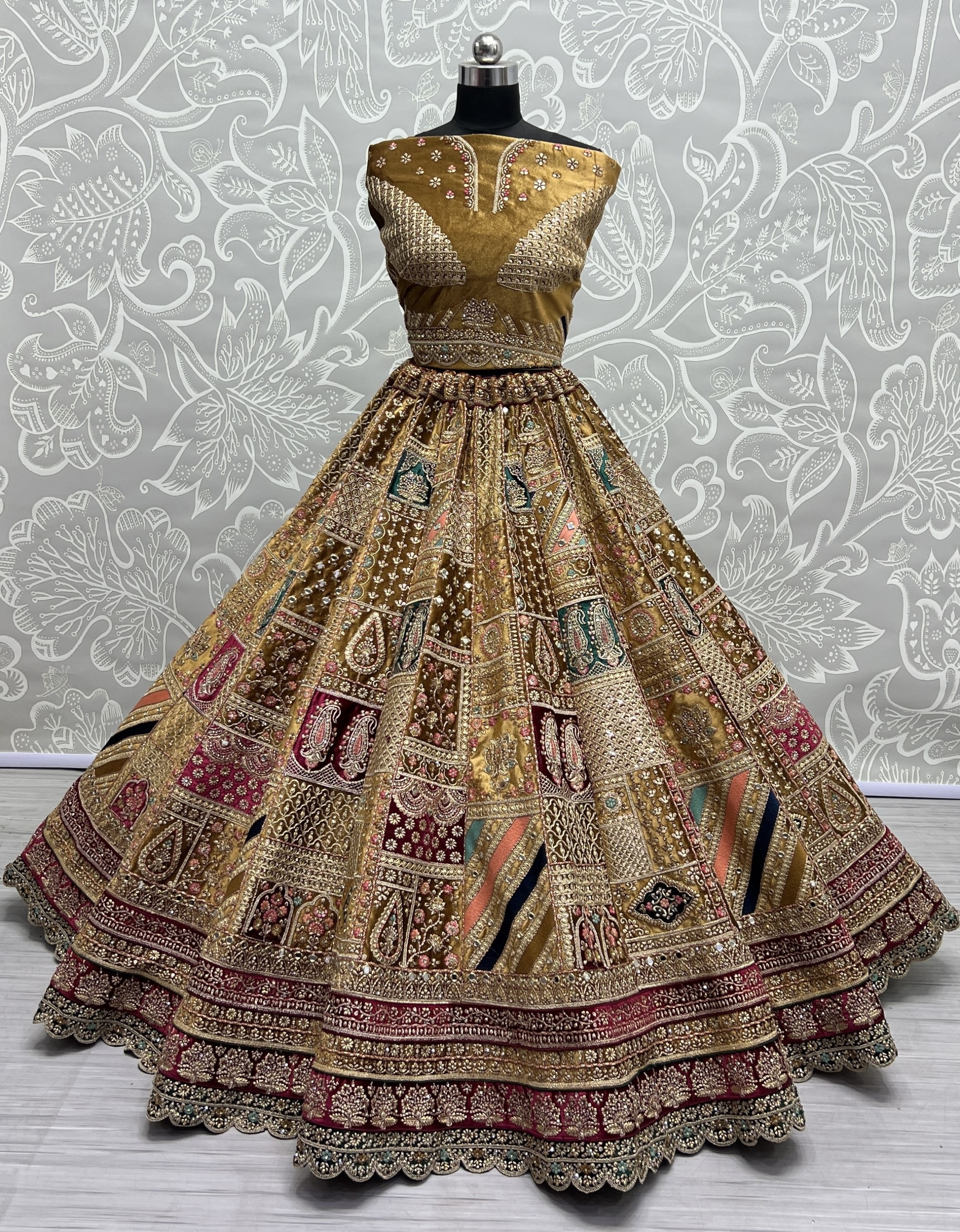 Exclusive Pattern of Bridal Lehengacholi in Beautiful color Range with heavy Dupatta