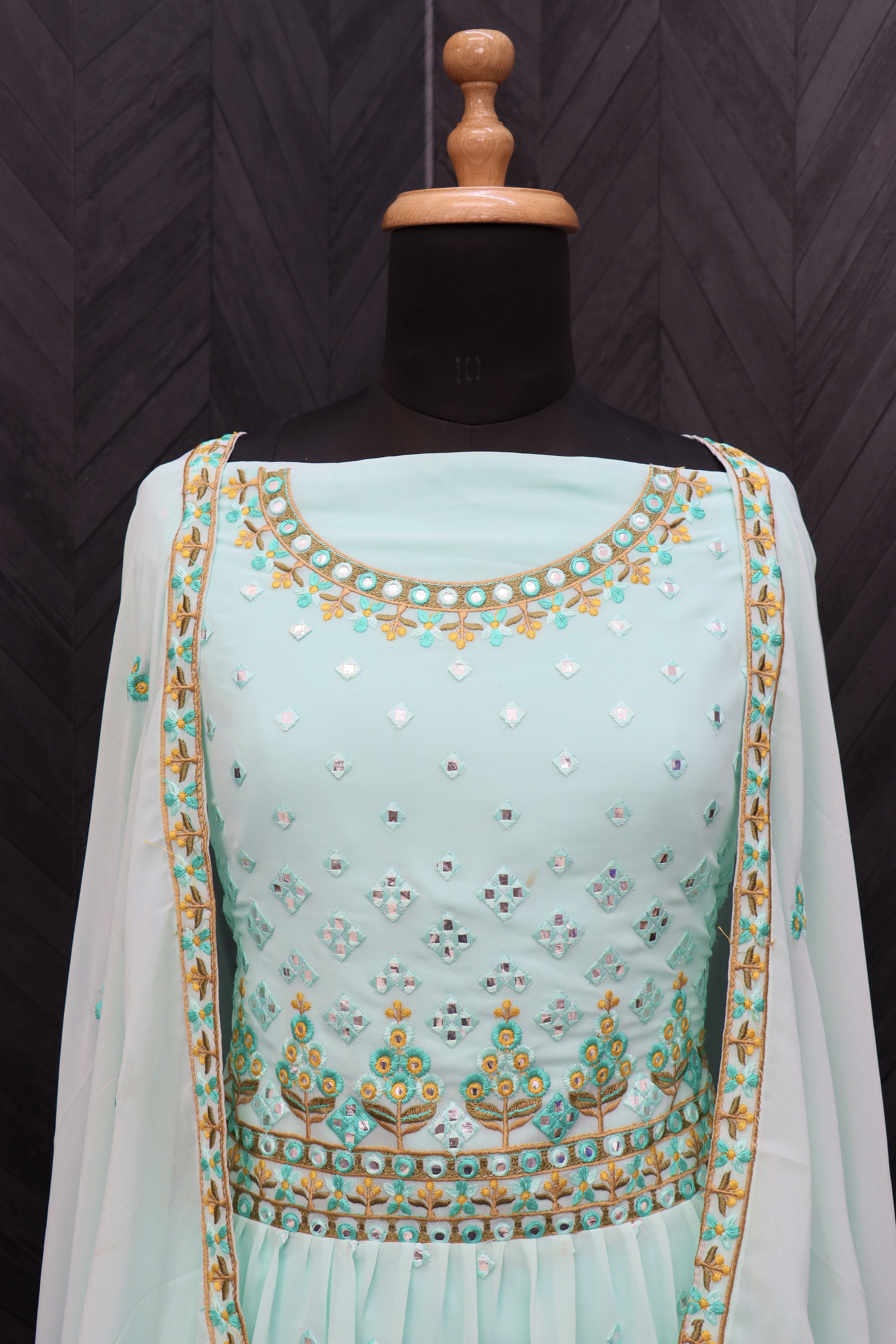 Sea Blue Marodi Work Sharara set