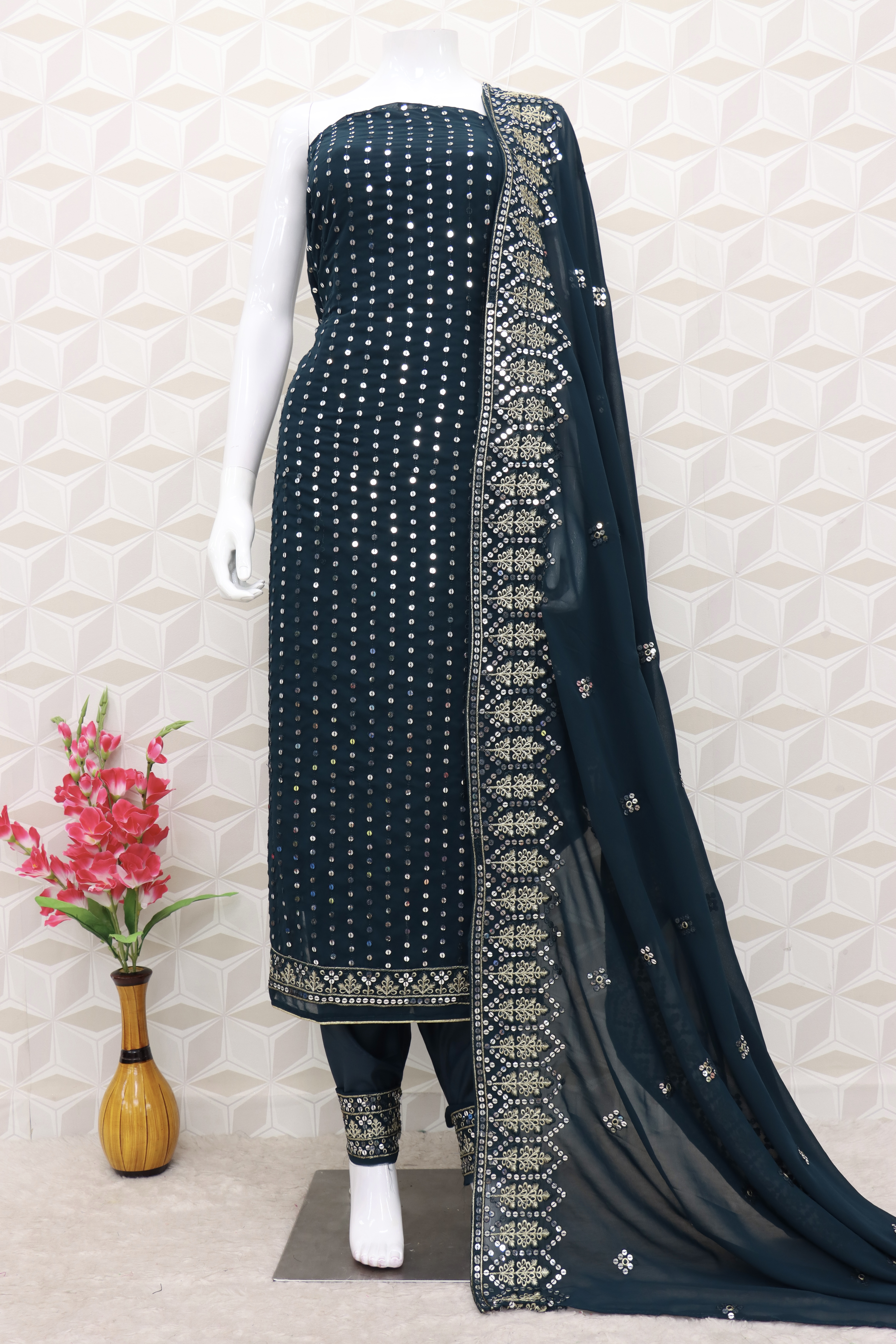 Rama Faux Georgette Pakistani Suit