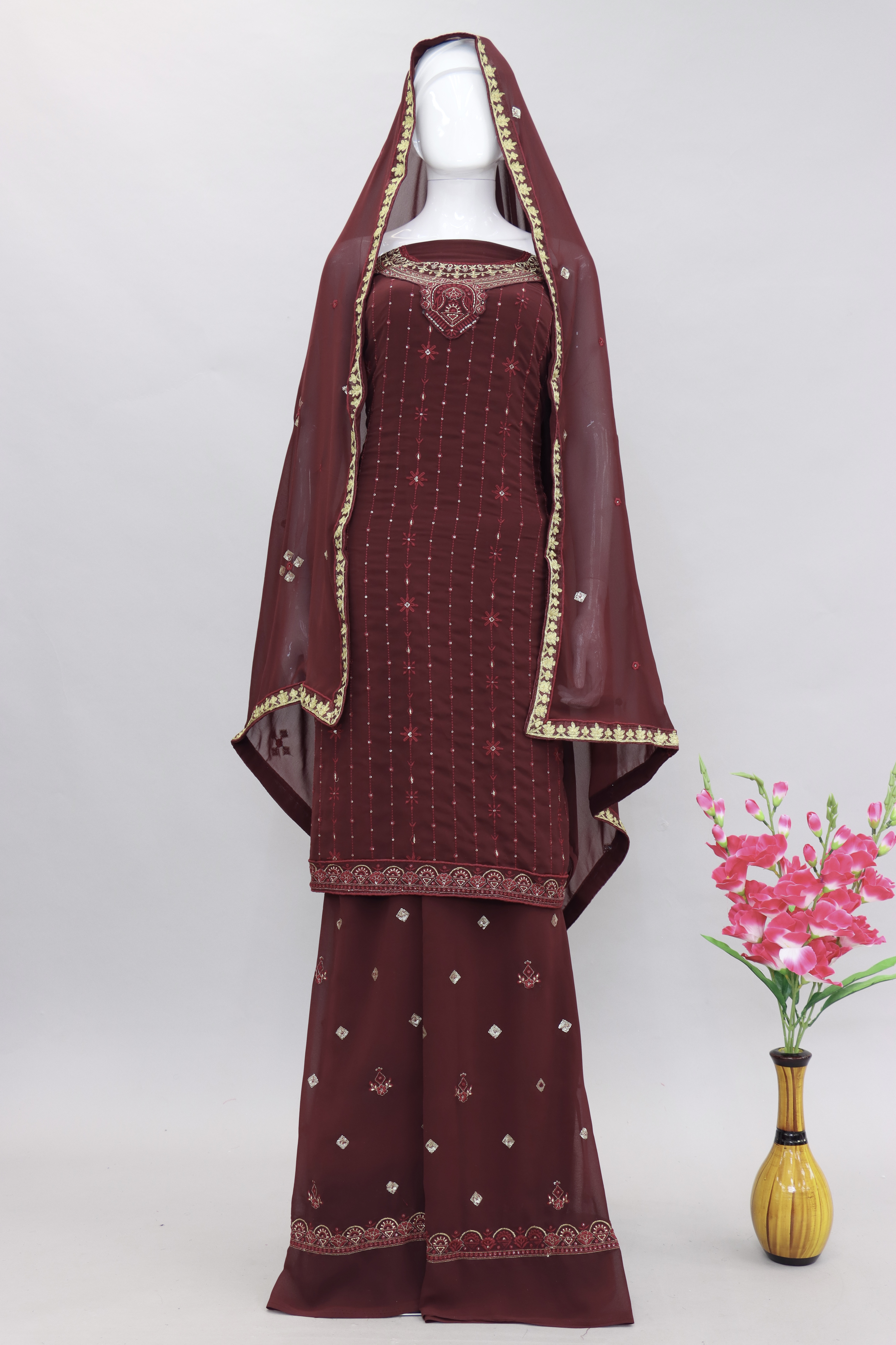 Carmine Maroon Salwar Suit